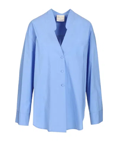 Forte Forte Oversized Poplin Shirt In Blue
