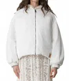 Forte Forte Padded Nylon Bomber Knitted Edges Jacket In Frangipani In White