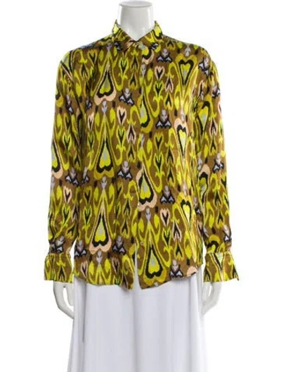 Pre-owned Forte Forte Paisley Print Long Sleeve Blouse In Brown