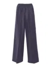 Forte Forte Palazzo Taffeta Pants With Wide-leg Silhouette In Blue