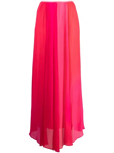 Forte Forte Panelled-desing Georgette Flared Skirt In Pink