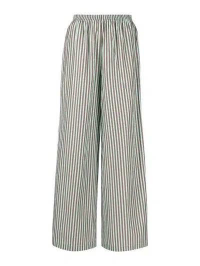 Forte Forte Wide-leg Striped Trousers In Aquamarine