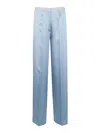 Forte Forte Tailored Blue Trousers With Subtle Pleats And Smooth Finish In Blue