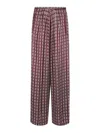 Forte Forte Relaxed Pants With All-over Print And Wide Leg In Red