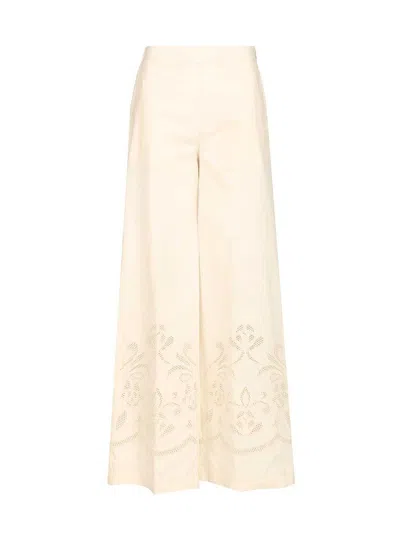 Forte Forte Lunamaris Embroidery Co Popline Cropped Pants In Yellow