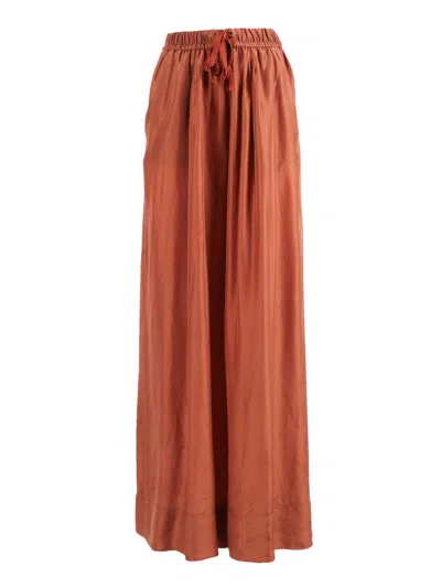 Forte Forte Pantalone Coulisse Habotai Seta In Brown