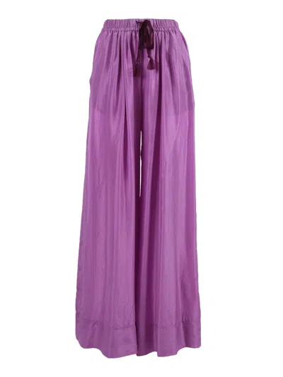 Forte Forte Pantalone Coulisse Habotai Seta In Purple