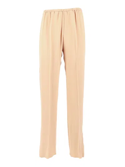 Forte Forte Pantalone Elastico Regular Matte Envers Satin In Neutral
