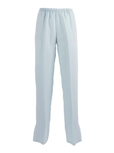 Forte Forte Pantalone Elastico Regular Tela Lino Chic In Blue