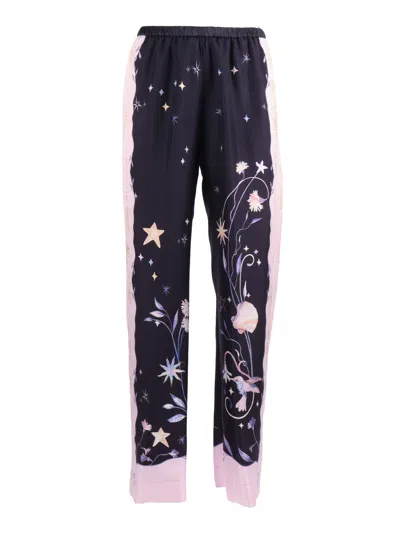 Forte Forte Pantalone Elastico Twill Stampa "deliverance" In Blue