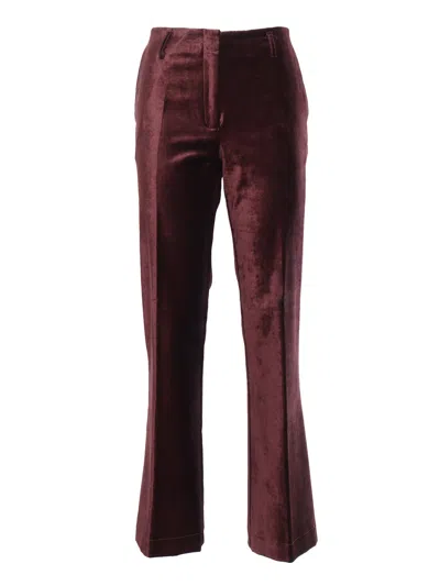 Forte Forte Pantalone Trombetta Velluto Stretch Cotone Viscosa In Burgundy