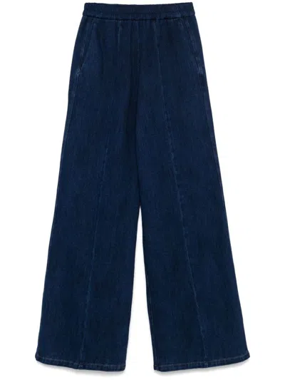 Forte Forte Pantaloni Blu Notte Con Gamba Ampia In Blue