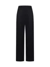 Forte Forte Flared Satin Trousers In Black