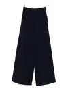 Forte Forte High-waisted Wide-leg Trousers In Soft Blue Fabric In Black