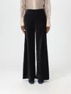 Forte Forte Black Trousers With Elastic Waist In Velvet Woman In Black
