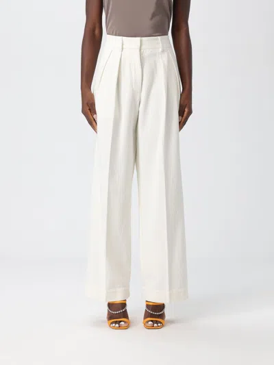 Forte Forte Fluid Cotton Low Waist Pants In White