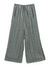 Forte Forte Printed Ecoviscose Satin Relaxed Palazzo Pants In Green