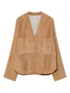 Forte Forte Patch-pocket Suede Jacket In Gray