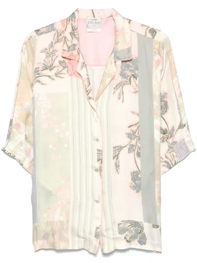 Forte Forte Patchwork-print Shirt In Green