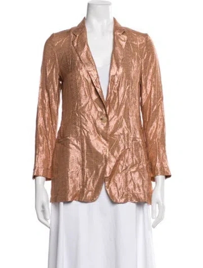Pre-owned Forte Forte Patterned Blazer In Gold