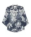 Forte Forte Blue And White Printed Linen-silk Blend Shirt In Blue
