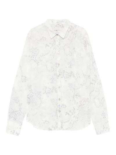 Forte Forte Patterned Cotton Shirt In Silver