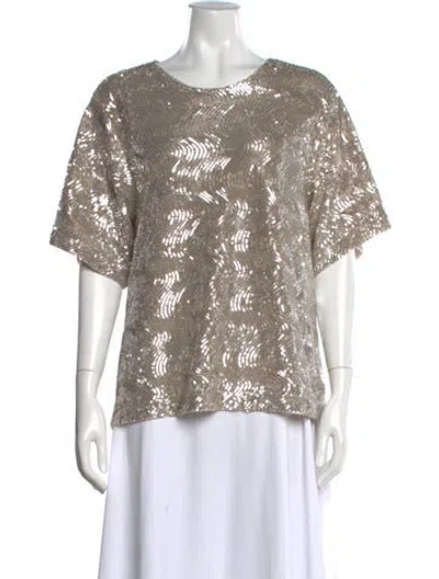 Pre-owned Forte Forte Patterned Crew Neck Top W/ Tags In Neutrals