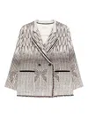 Forte Forte Geometric Patterned Double-breasted Jacket In Neutral