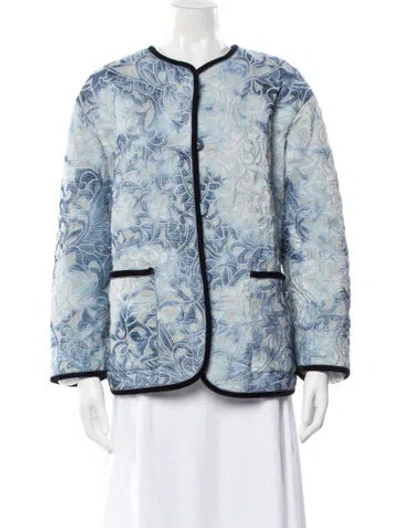 Pre-owned Forte Forte Patterned Jacket W/ Tags In Blue