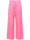 Forte Forte Patterned-jacquard Straight-leg Jeans In Pink