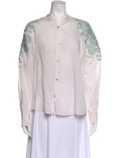 Pre-owned Forte Forte Patterned Long Sleeve Blouse In Pink