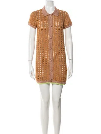Pre-owned Forte Forte Patterned Mini Dress In Orange