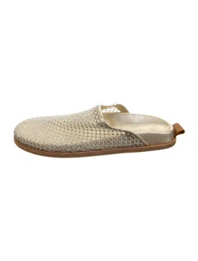 Pre-owned Forte Forte Patterned Mules In Gold