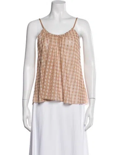 Pre-owned Forte Forte Patterned Scoop Neck Top W/ Tags In Neutral