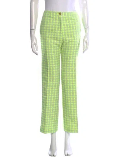 Pre-owned Forte Forte Patterned Straight Leg Pants In Green