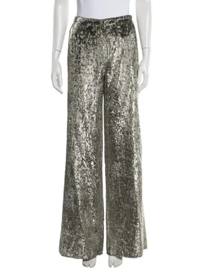 Pre-owned Forte Forte Patterned Wide Leg Pants In Green