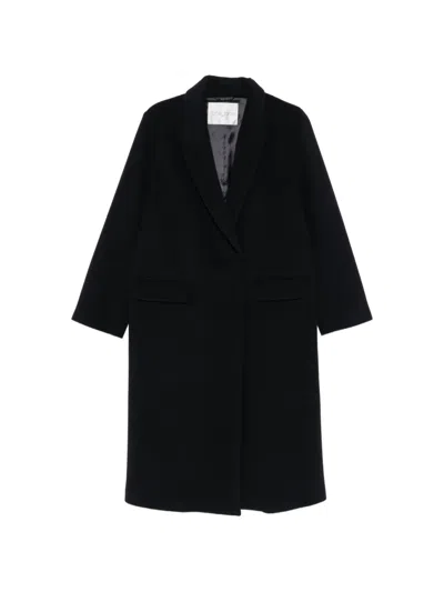 Forte Forte Peak-lapel Single-breasted Coat In Black
