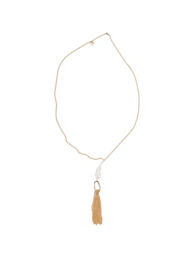 Forte Forte Pearl Tassel-detail Necklace In Gold