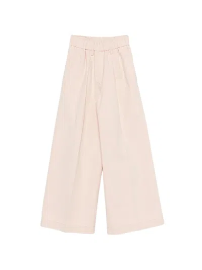 Forte Forte Peonia Cavalry Denim Loose Pants In Pink