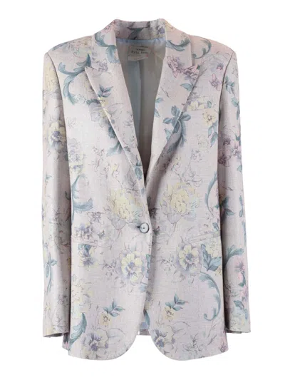 Forte Forte Peonia My Love Viscose Linen Blazer In Multi