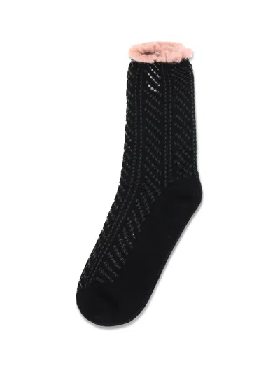 Forte Forte Perforated Design Socks In Black