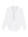 Forte Forte White Cotton Shirt With Gold Crescent Studs In White