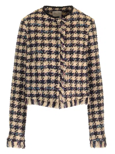 Forte Forte Pied De Coque Tweed Boxy Jacket Ink In Multi