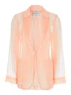 Forte Forte Pink Jacket With Classic Lapels And Patch Pockets On The Front In Semi-transparent Silk Woman