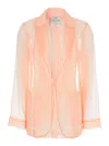 Forte Forte Pink Jacket With Classic Lapels And Patch Pockets On The Front In Semi-transparent Silk Woman In Pink