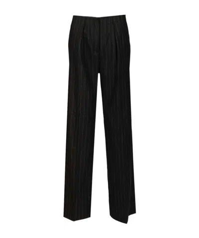 Forte Forte Pinstripe Casual Pants In Black