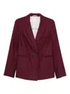 Forte Forte Pinstripe-pattern Double-breasted Blazer In Red