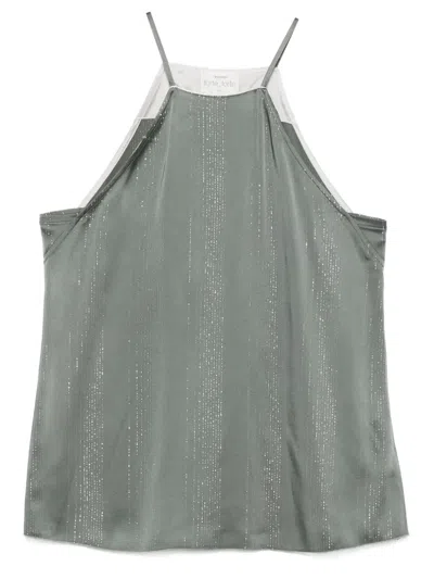 Forte Forte Pinstripe Strap Top In Gray