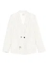 Forte Forte Pinstriped Embroidered Jacket In White