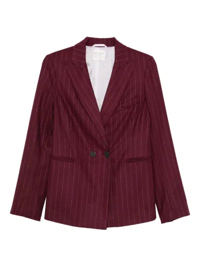 Forte Forte Pinstriped Cloth Doublebreasted Jac In Burgundy